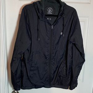 Volcom Men's Black Hooded Windbreaker Size  Medium